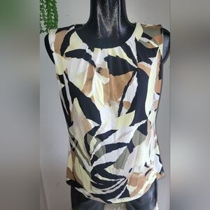 Calvin Klein Colorful Abstract Sleeveless Top L